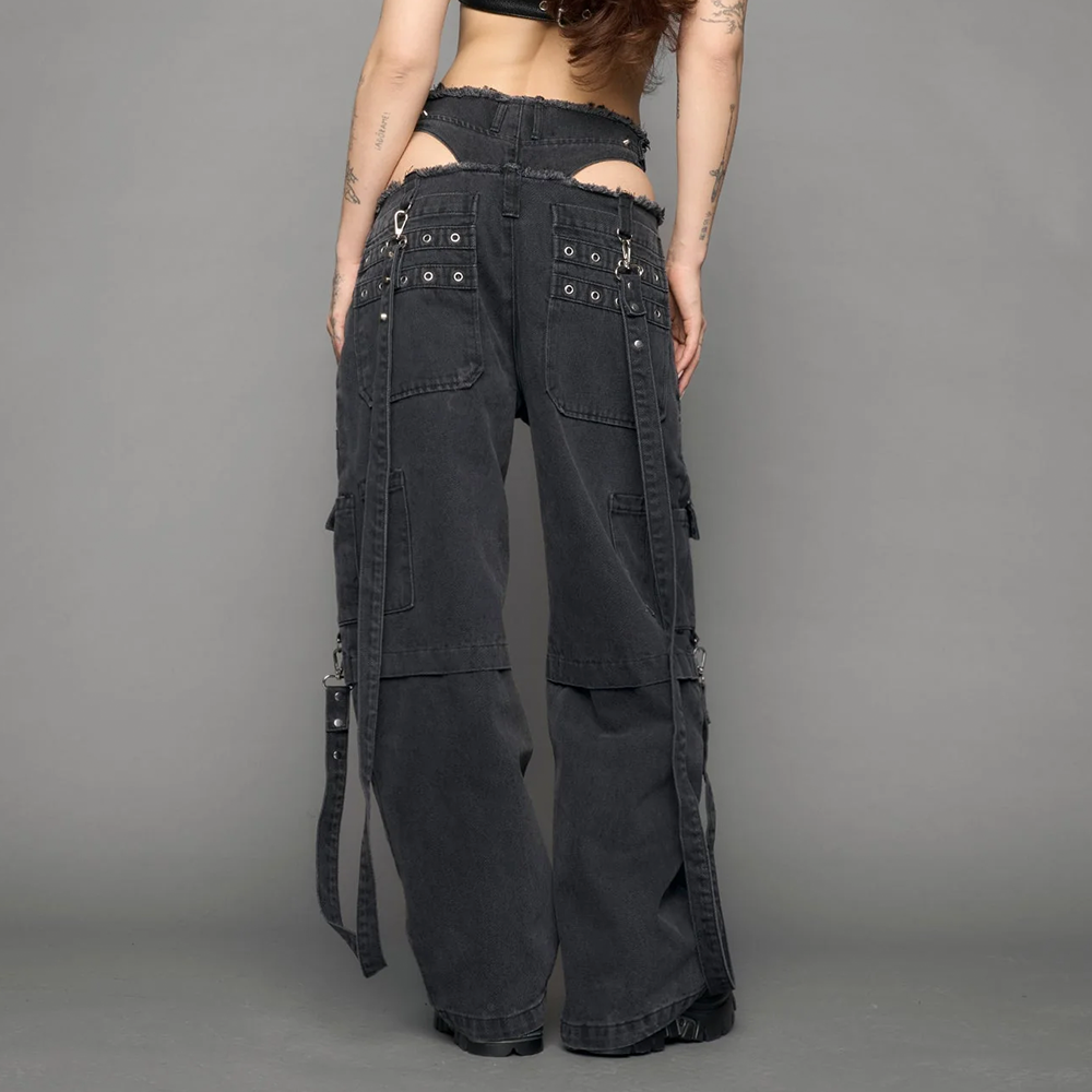 NAMILIA - CARGO PANTY TROUSERS BLACK