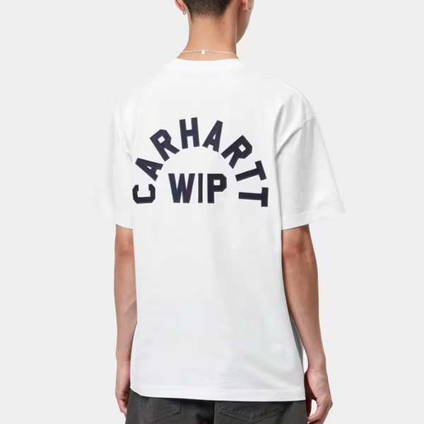 CARHARTT WIP - S/S ARCH SCRIPT T-SHIRT WHITE/DARK NAVY