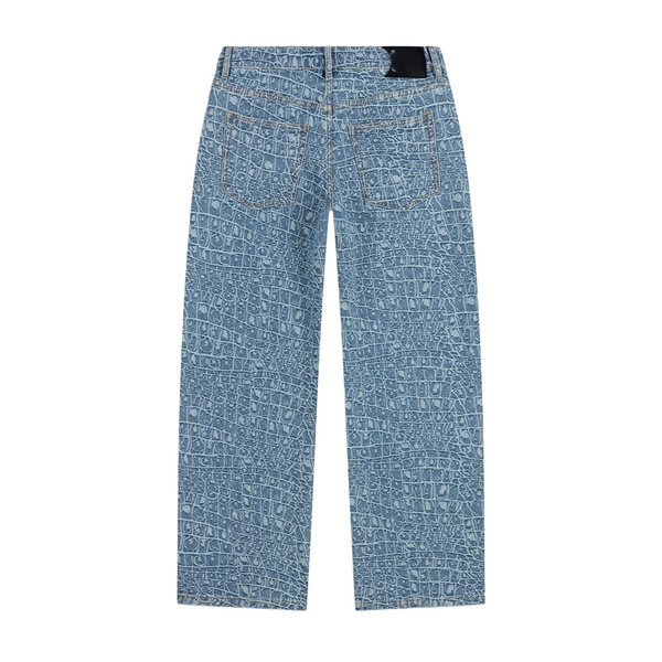 DAILY PAPER - BLUE CROC JACQUARD JEANS