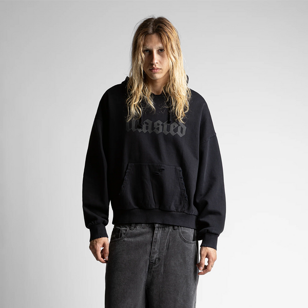 WASTED PARIS - SKIVE BOXY HOODIE BLACK