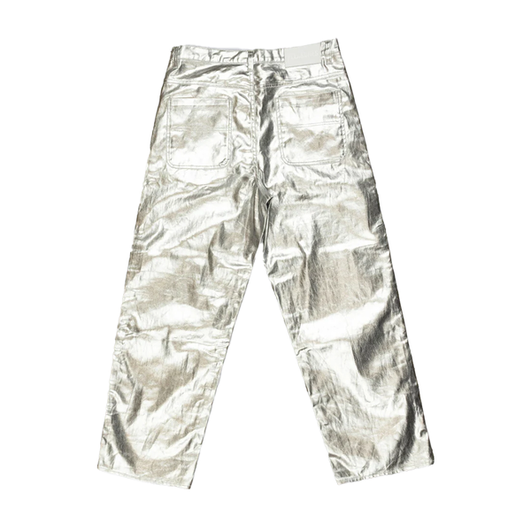 PLEASURES - LATEX FORMULA BAGGY JEANS SILVER