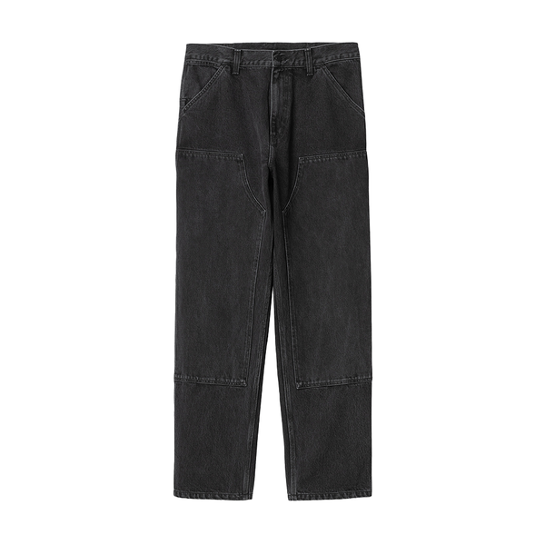 CARHARTT WIP - DOUBLE KNEE PANT BLACK STONE WASHED