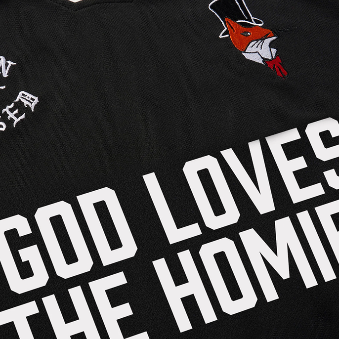 BORN X RAISED - GOD LOVES THE HOMIES JERSEY BLACK