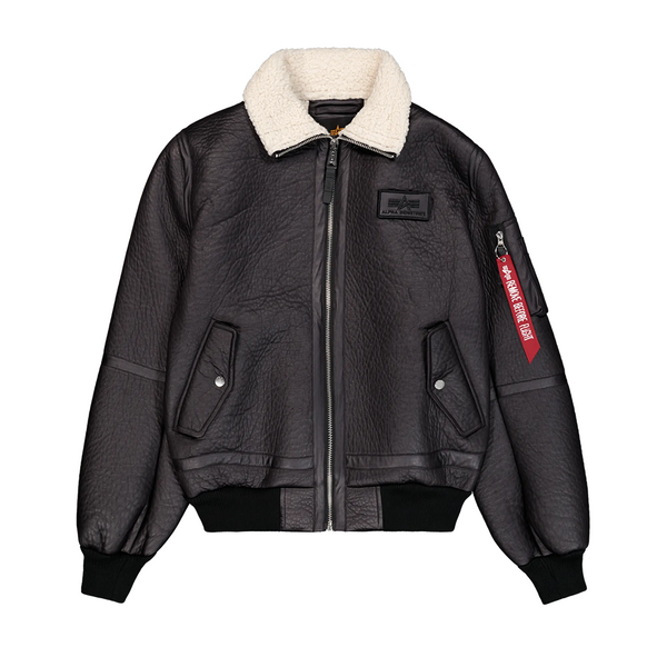 ALPHA INDUSTRIES - B-15-3 FAUX LEAHTER BOMBER BLACK