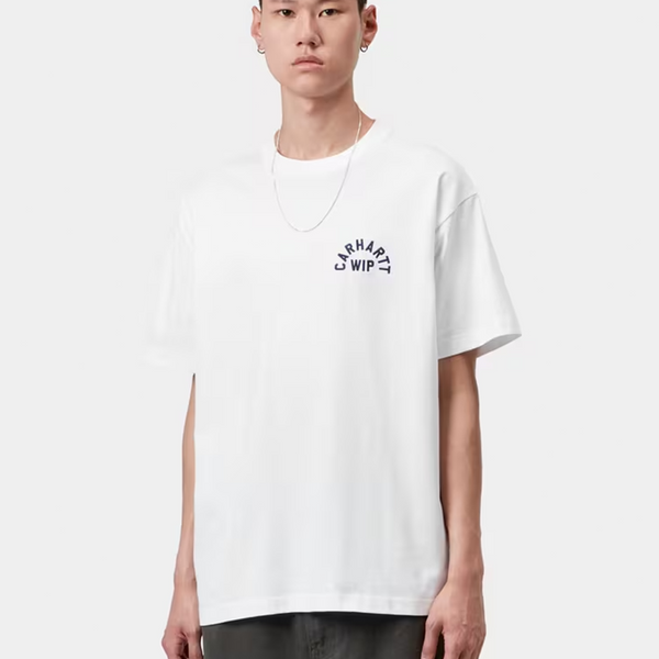 CARHARTT WIP - S/S ARCH SCRIPT T-SHIRT WHITE/DARK NAVY