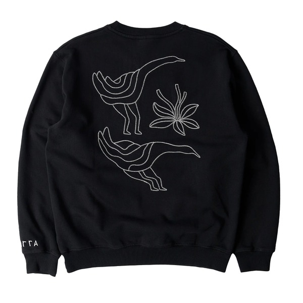 PARRA - DUCK ATTACK CREW NECK SWEATSHIRT BLACK