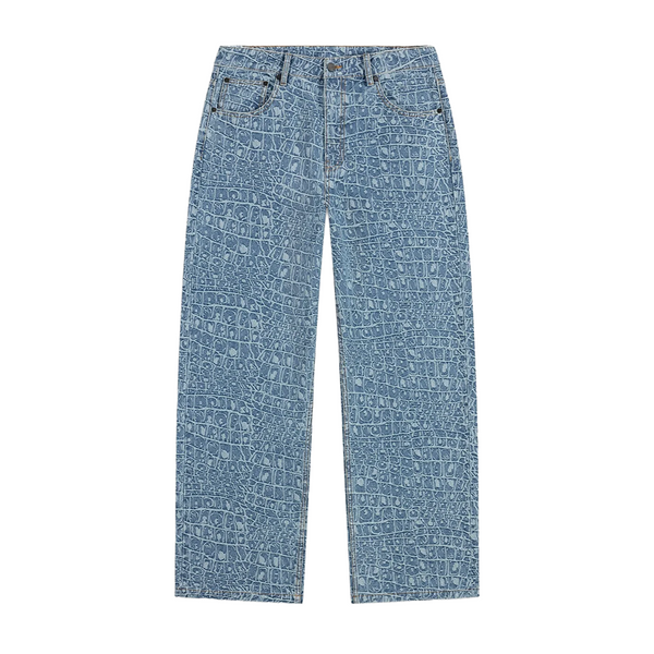 DAILY PAPER - BLUE CROC JACQUARD JEANS