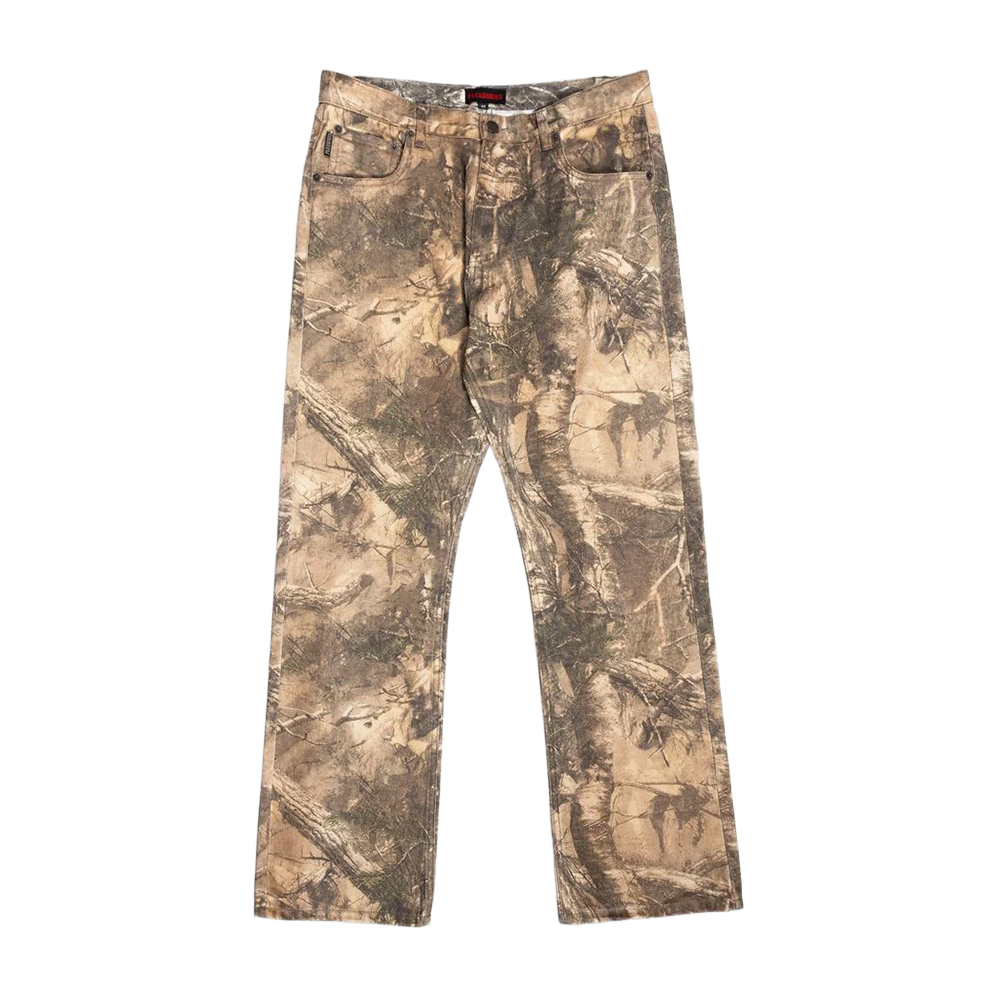 PLEASURES - HENDRIX FLARE JEANS BROWN TREE