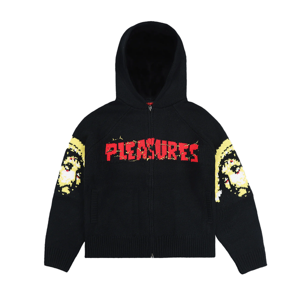 PLEASURES - CHOSEN KNITTED HOODIE BLACK