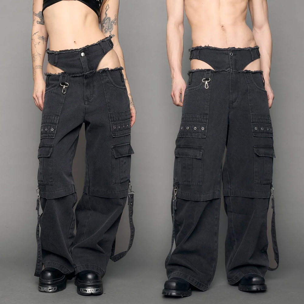 NAMILIA - CARGO PANTY TROUSERS BLACK