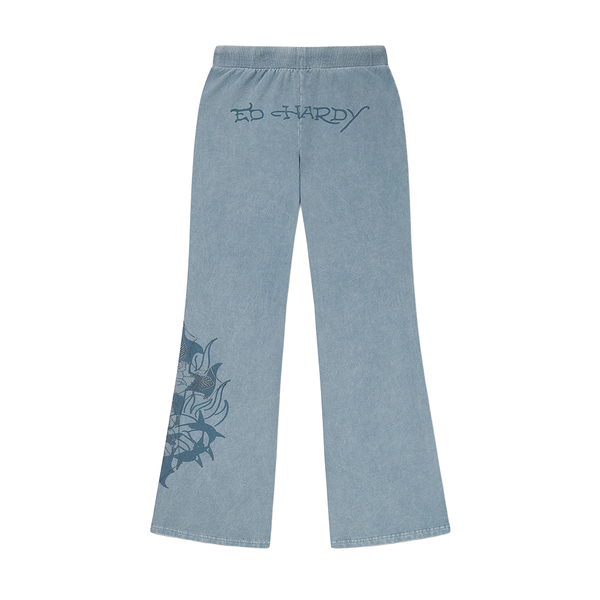 ED HARDY - CROSS AND THORNS WASHED FLARED JOGGERS