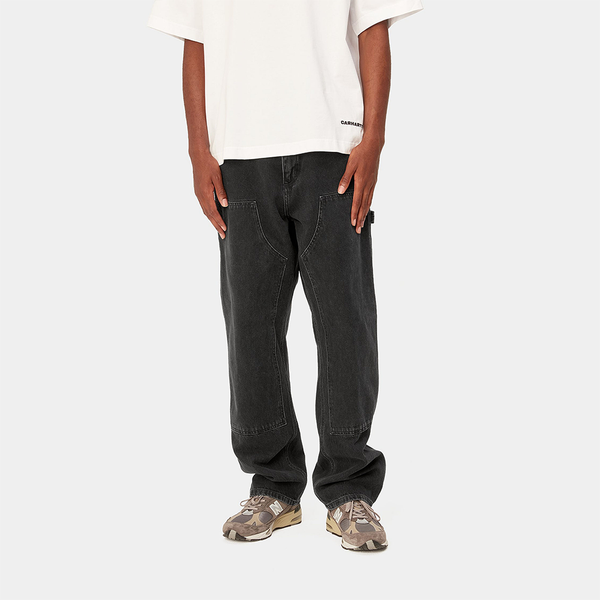 CARHARTT WIP - DOUBLE KNEE PANT BLACK STONE WASHED