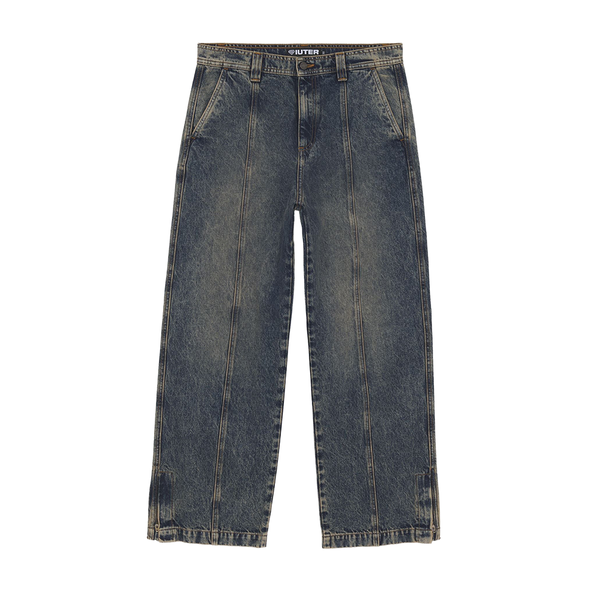IUTER - GRID ZIPPED DENIM PANTS