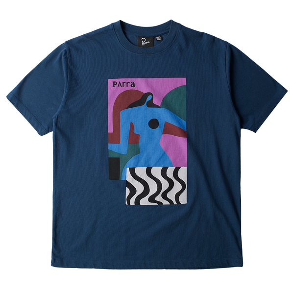 PARRA -  DISTORTION TABLE T-SHIRT NAVY BLUE