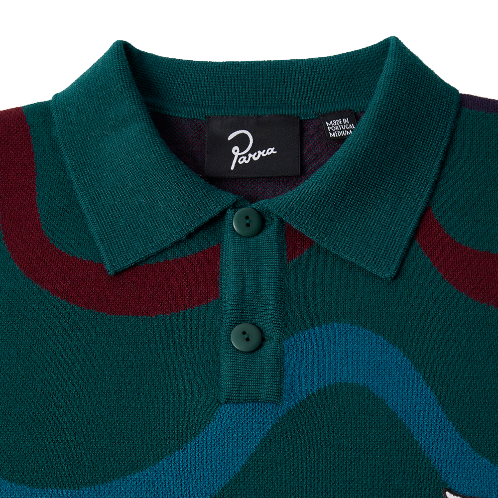 PARRA - SOUNDWAVE KNITTED PULLOVER GREEN
