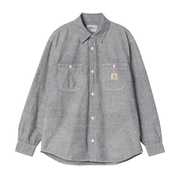 CARHARTT WIP - L/S PAINTER SHIRT BLACK WORN USED SPLATTER
