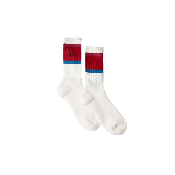 PARRA - SIGNATURE STRIPED CREW SOCKS RED