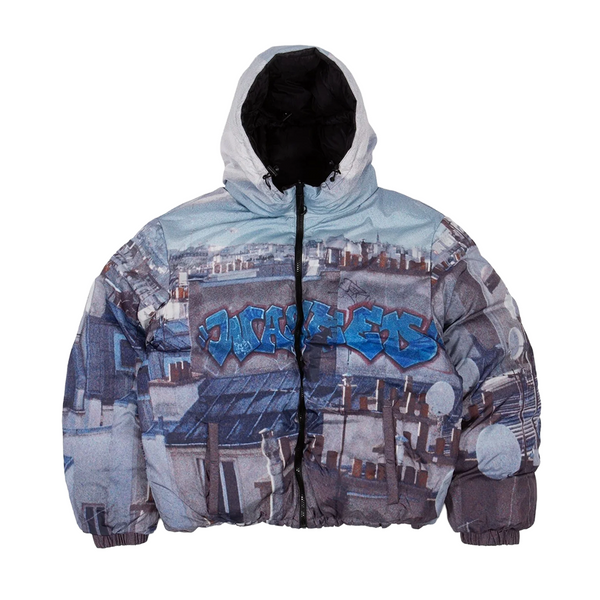 WASTED PARIS - REVERSIBLE PUFFER JACKET ELEVATION BLACK/MULTI