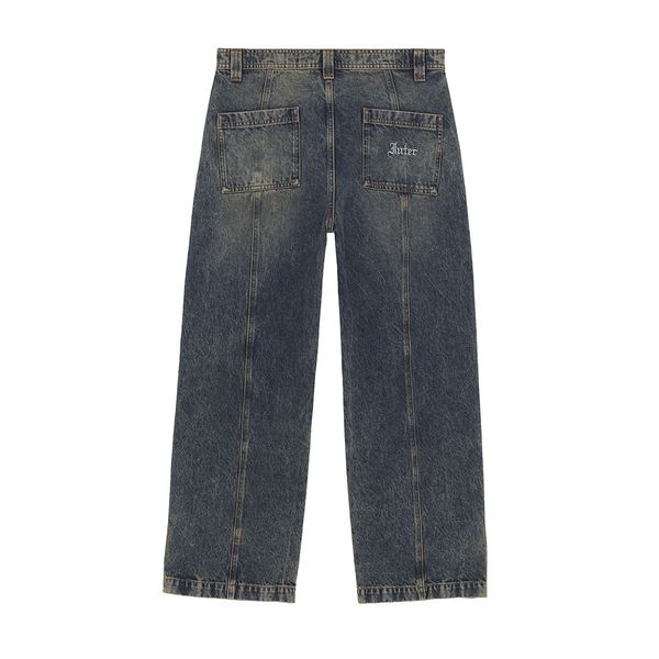 IUTER - GRID ZIPPED DENIM PANTS