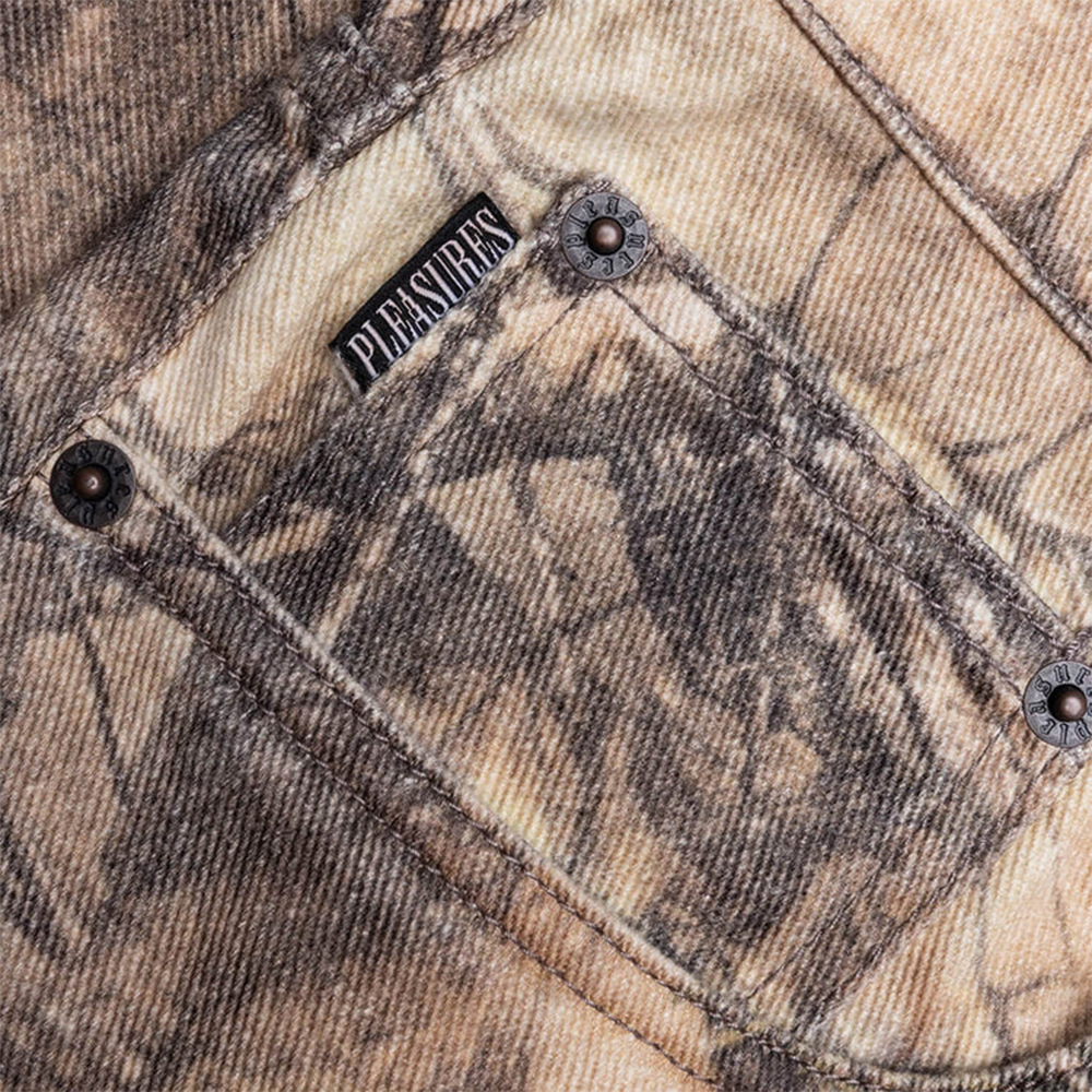 PLEASURES - HENDRIX FLARE JEANS BROWN TREE