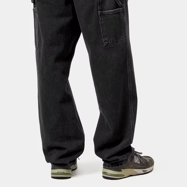 CARHARTT WIP - SINGLE KNEE PANT BLACK STONE WASHED