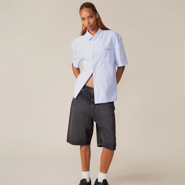 DAILY PAPER - SCRIPT SS SHIRT STRIPE BLUE