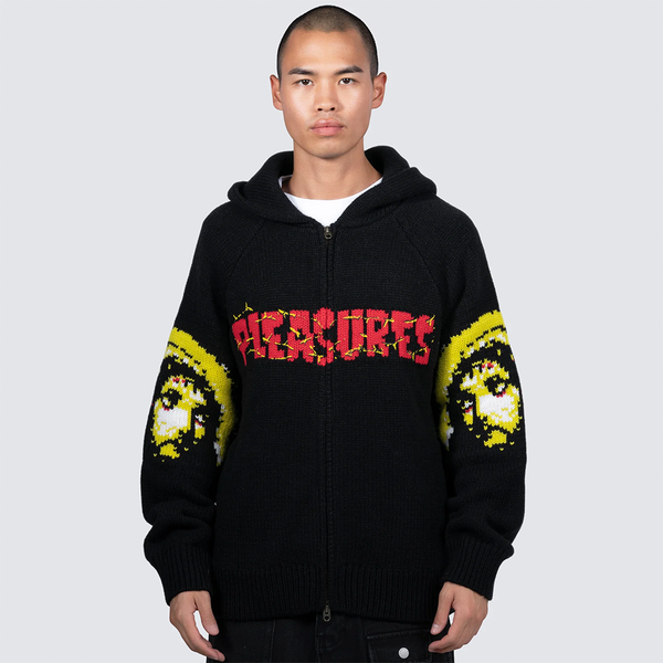 PLEASURES - CHOSEN KNITTED HOODIE BLACK