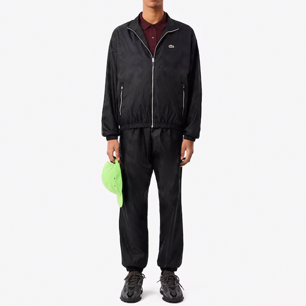 LACOSTE -  MONOGRAM CROPPED JACKET BLACK