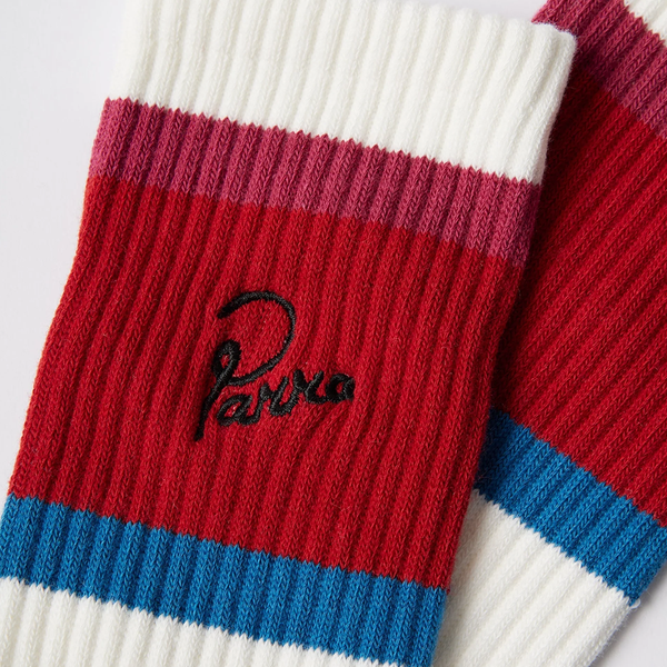PARRA - SIGNATURE STRIPED CREW SOCKS RED