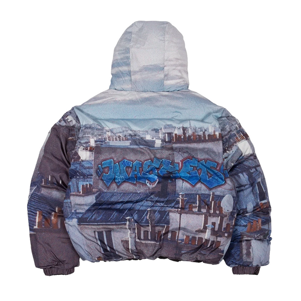 WASTED PARIS - REVERSIBLE PUFFER JACKET ELEVATION BLACK/MULTI
