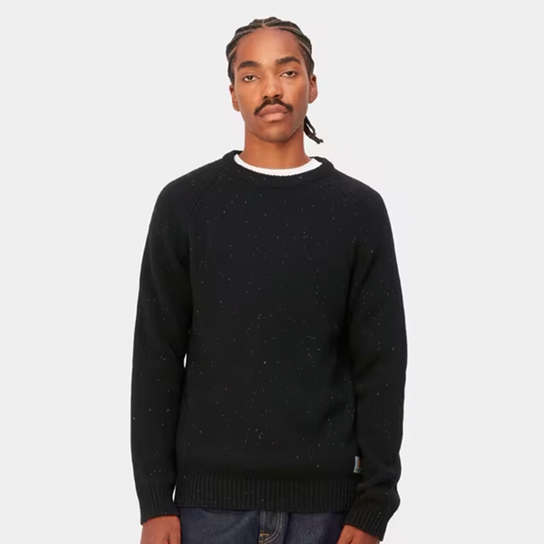 CARHARTT WIP - ANGLISTIC SWEATER SPECKLED BLACK