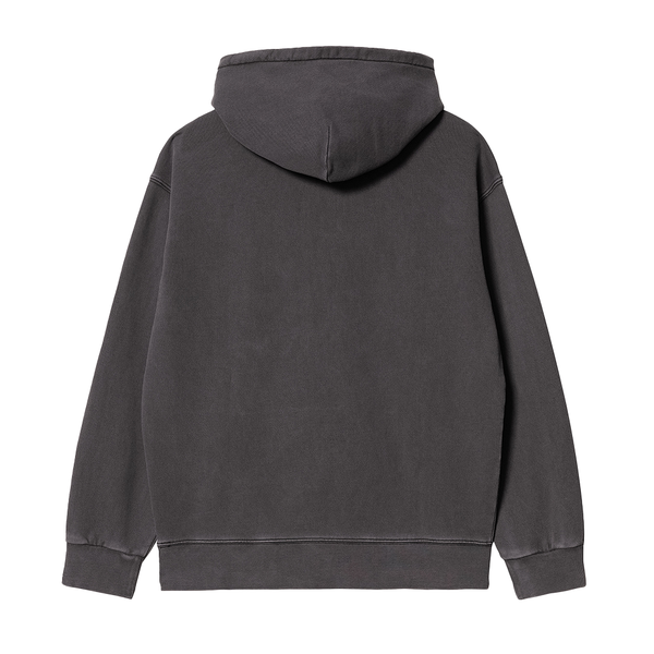 CARHARTT WIP - HOODED NELSON SWEAT CHARCOAL GARMENT DYED