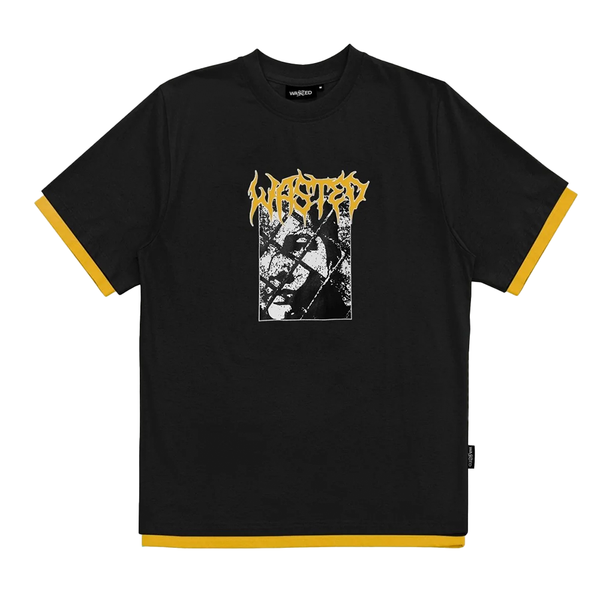 WASTED PARIS - T-SHIRT NINE WIRE BLACK/YELLOW