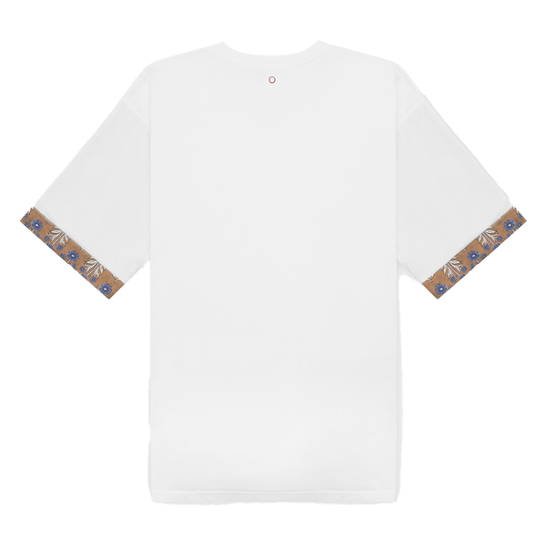 WOODEN STORE - T-SHIRT FLOWERS WHITE/BROWN