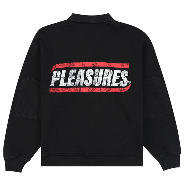 PLEASURES - GENTLE POLO SWEATSHIRT BLACK