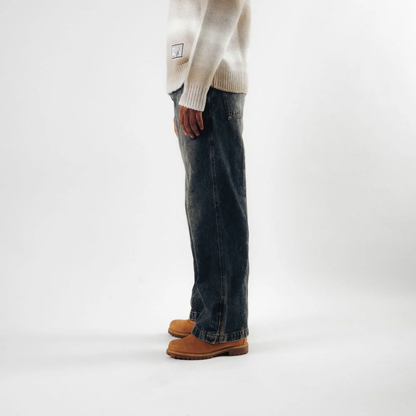 IUTER - GRID ZIPPED DENIM PANTS
