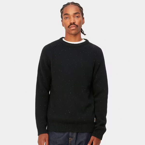 CARHARTT WIP - ANGLISTIC SWEATER SPECKLED BLACK