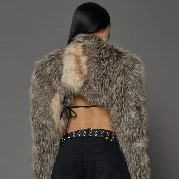 NAMILIA - DIVA FAUX FUR BOLERO BROWN