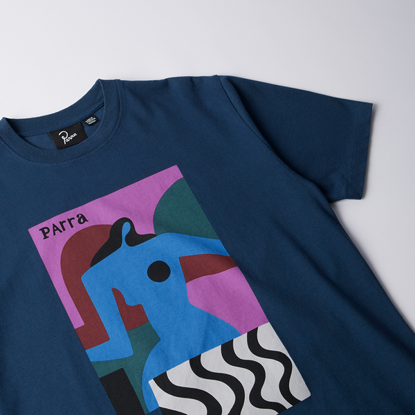 PARRA -  DISTORTION TABLE T-SHIRT NAVY BLUE