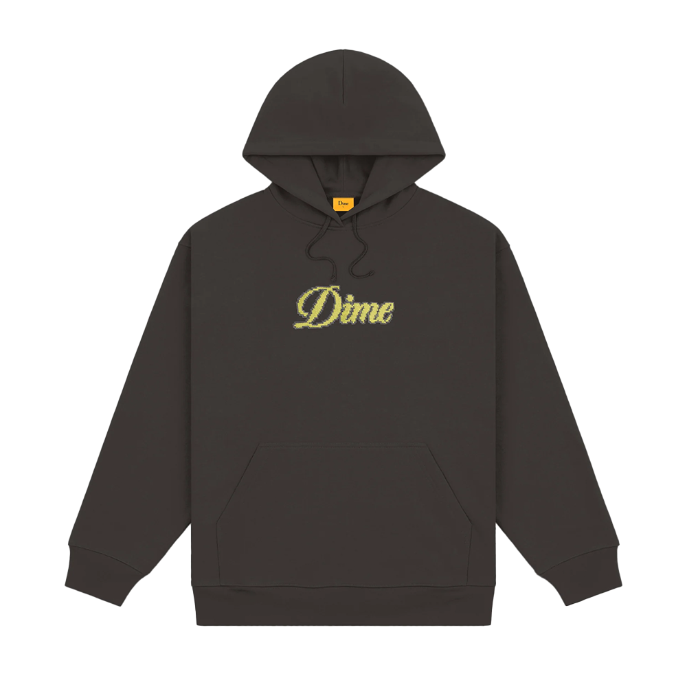 DIME - PIXEL CURSIVE HOODIE VINTAGE BLACK