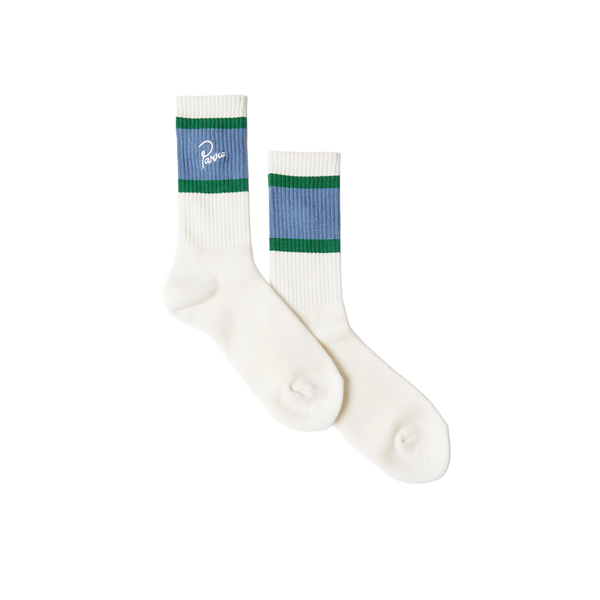 PARRA - SIGNATURE STRIPED CREW SOCKS WHITE