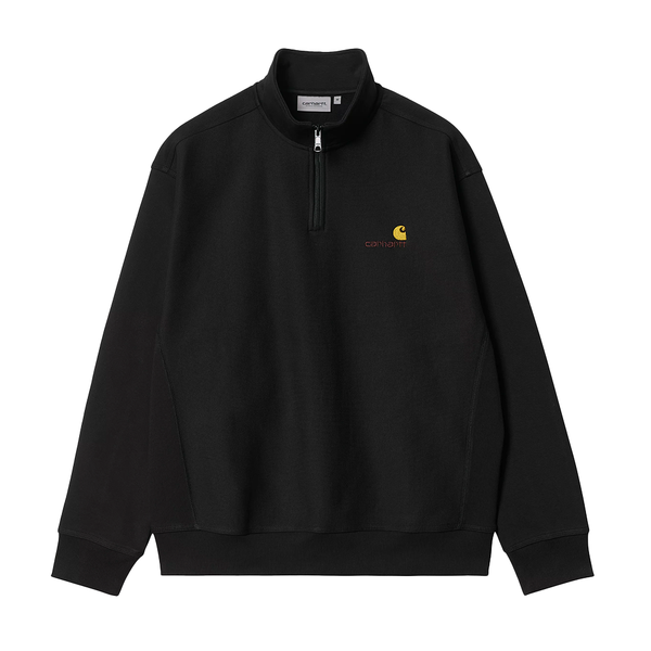 CARHARTT WIP - HALF ZIP AMERICAN SWEAT BLACK