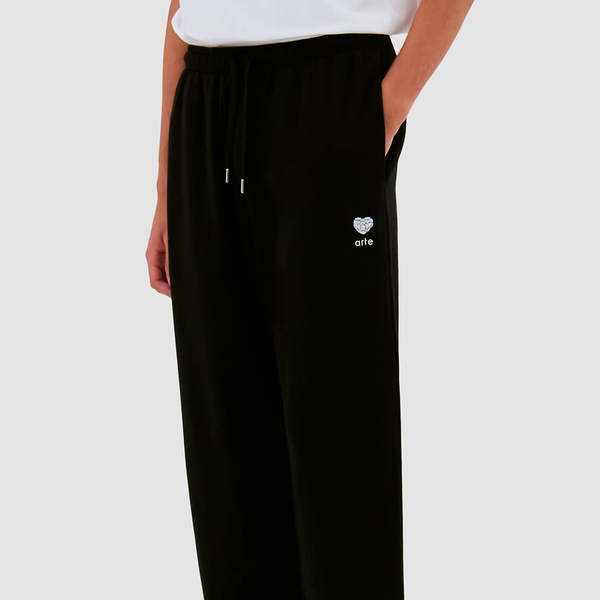 ARTE - HEARTS FLOWER SWEATPANTS BLACK