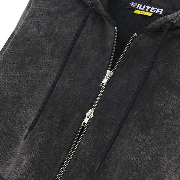 IUTER - TRIBAL MARBLE ZIP HOODIE BLACK