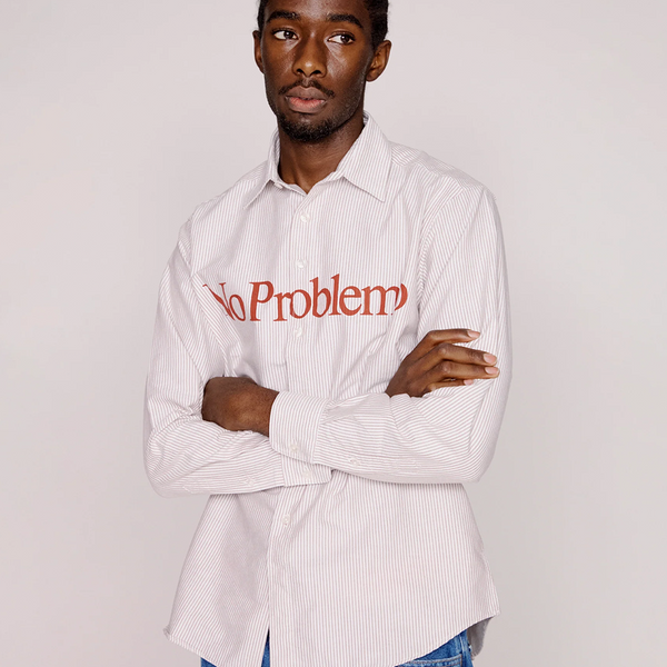 NO PROBLEMO - NO PROBLEMO LS STRIPE OXFORD SHIRT RED