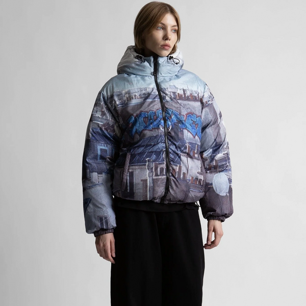 WASTED PARIS - REVERSIBLE PUFFER JACKET ELEVATION BLACK/MULTI