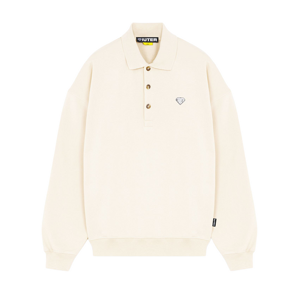 IUTER - HEART LOGO POLO SWEATER CREAM