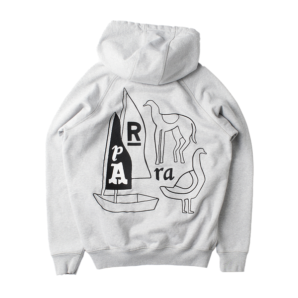 PARRA -  THE RIDDLE HOODED SWEATSHIRT HEATHER GREY