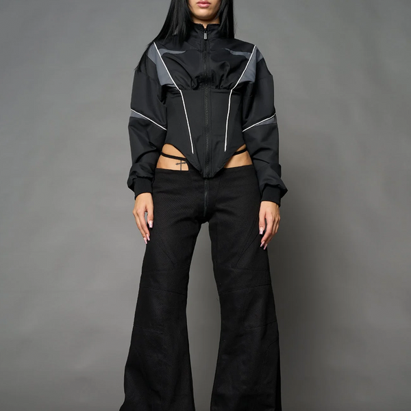 NAMILIA - TRACKSUIT CORSET JACKET BLACK/WHITE