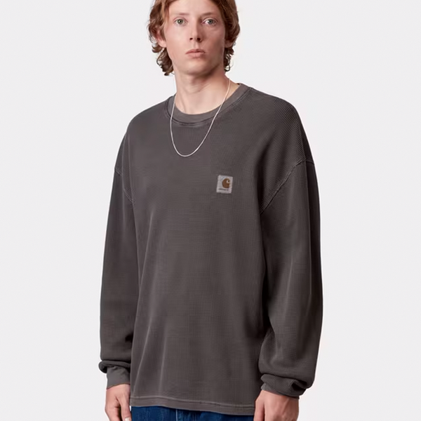 CARHARTT WIP - L/S VISTA WAFFLE T-SHIRT BLACK